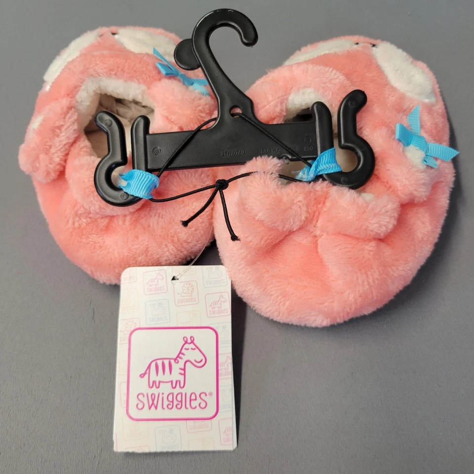 Swiggles Slippers Girls Toddler Size 5 Pink Fox Plush House Shoes Non-Slip New - Image 4 of 4