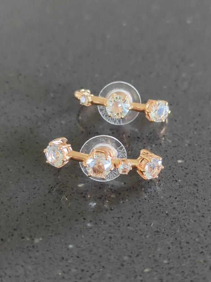 Pendientes brazalete Swarovski Constella oro rosa con cristal Foto 2 de 4