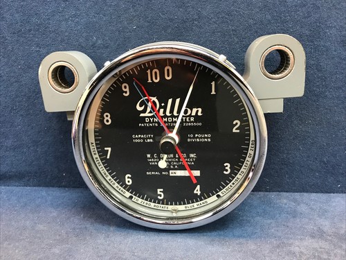 Dillon dynamometer 1000 lbs 10 pound divisions w/Orig. Metal Case - Picture 2 of 7