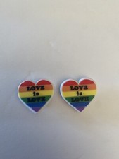Rainbow Heart Charms For Crocs Set Of 2 