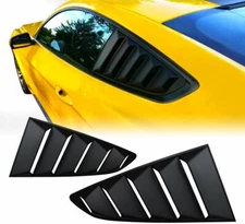 For 2015-2022 Ford Mustang Black Side Rear Window Quarter Louver Covers