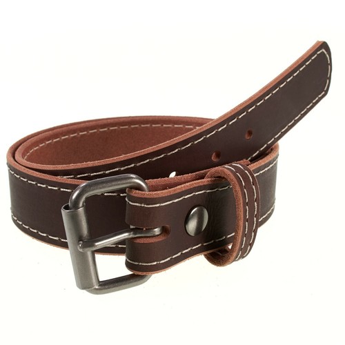 Men's Genuine Buffalo Leather Belt, 1 1/2" width, Amish Handmade, Black & Brown - Picture 30 of 32