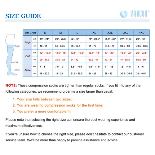 Compression Stockings 15-20 mmHg Surgical Socks Anti-Thrombosis Varicose Relief - Picture 2 of 14