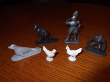 Jean Höfler 5 Tierfiguren & 1 Soldat Napoleonische Armee, W. Germany 60er Jahre!