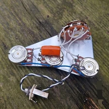 Custom Strat Wiring Harness 50s Tone Pot Wiring 250k Pots 5/w Switch Orange Drop