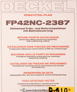 Universal Milling and Boring Deckel FP2 Spare Parts Manual 1981