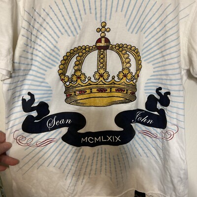 Sean John MCMLXIX Or 1969 Royal Tee White Medium