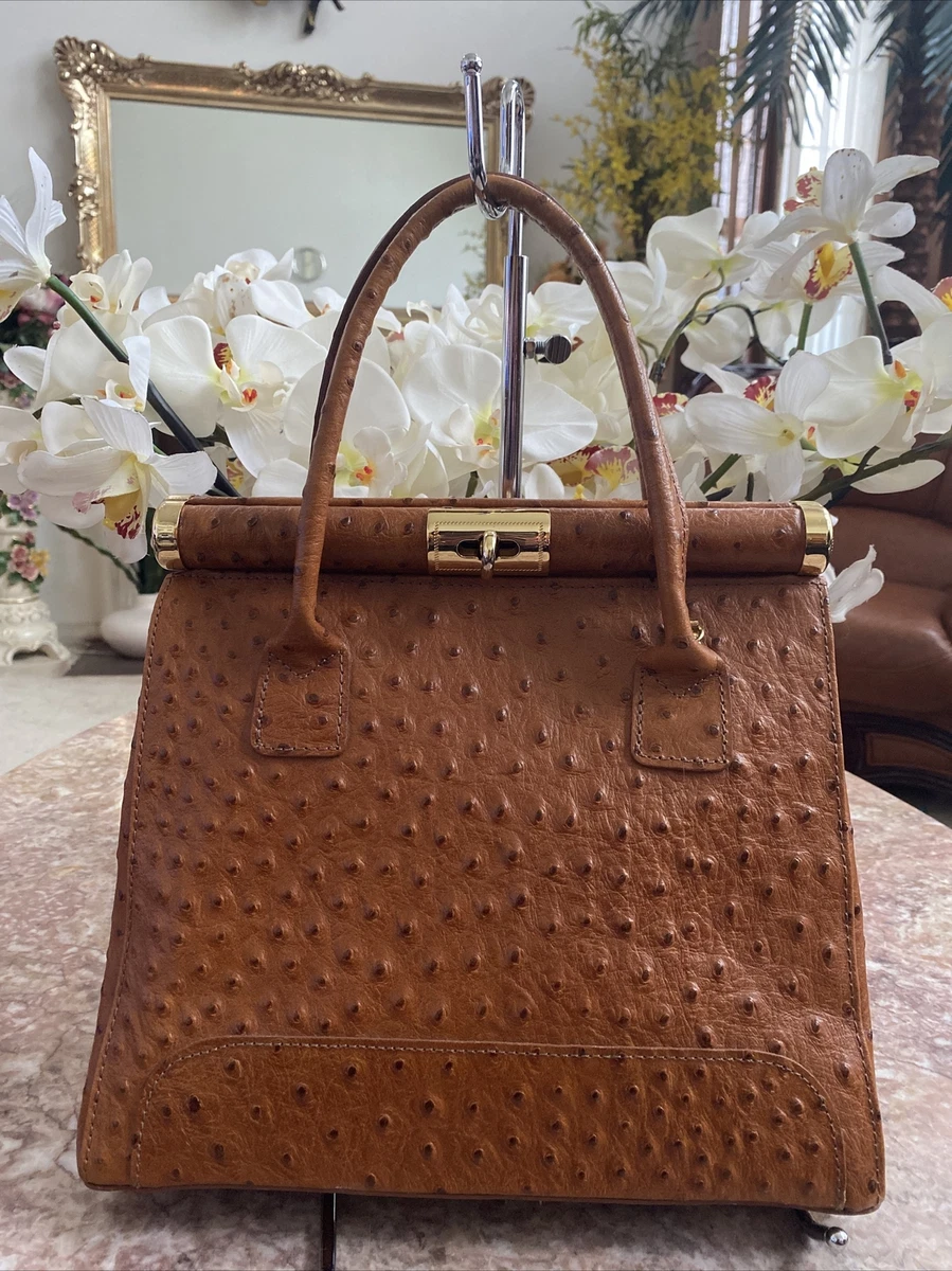 borse en Pelle, Bags, Stunning Borse En Pelle Ostrich Leather Bag Made In  Italy