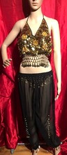 Bauchtanz Kostüm Gr. S Orientalisches Kostüm Tanzoberteil Hose Weihnachten Party
