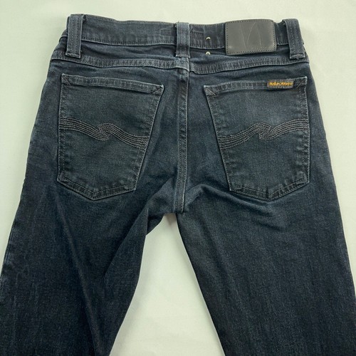 Nudie Jeans Womens 26 Black Tight Long John Straight Leg Skinny 90s Y2K 26X34 - Picture 6 of 15