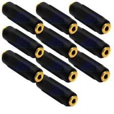 10X Female to Fml Stereo 1/8" 3.5mm Jack Audio Connector/Coupler Gold Plated Lot