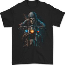 Skull Biker Motorcycle Motorbike Grim Reaper 32 Mens T-Shirt 100 Cotton