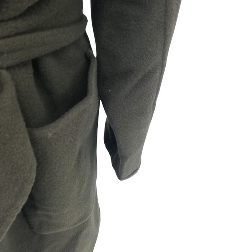 Vince Green Wool Blend Patch Pocket Belt Waist Jacket Size M Olive Belted - Picture 14 of 15