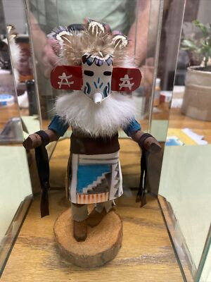 Authentische handgeschnitzte Navajo Roadrunner Kachina Puppe 10 Zoll indianische Kunst