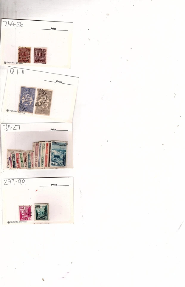 Colección de estampillas usadas de Marruecos francés tarjetas de distribuidor CV $110,00 (mb26 Foto 3 de 4