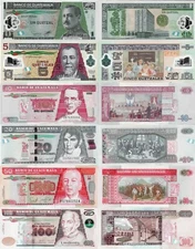 Guatemala set 6 pcs 1+5+10+20+50+100 quetzales - Pick 113-126 UNC random years