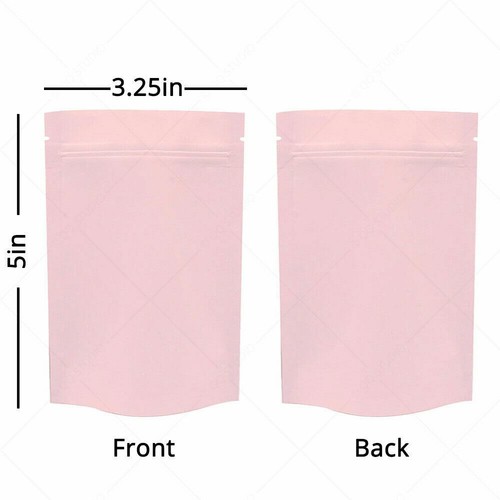 Assorted Size Matte Pink Double-Side Foil Mylar Stand Up Zipper Pouch Bag P04 - Picture 8 of 9