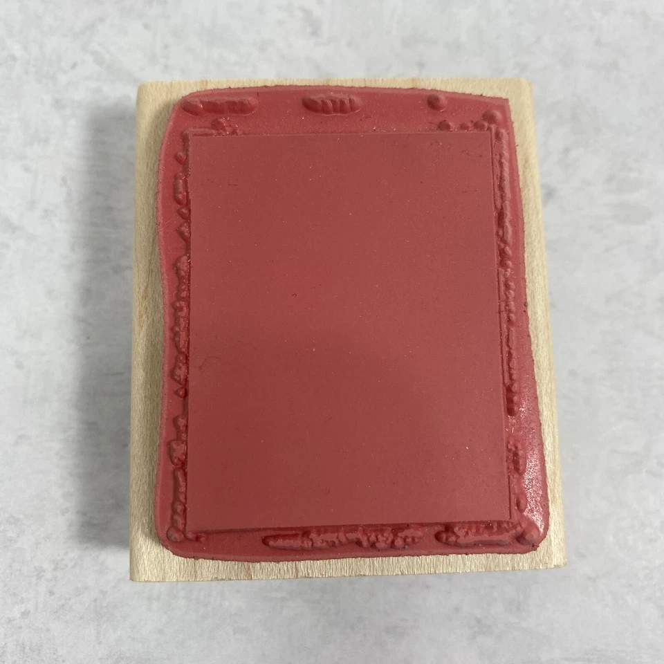 Estampillas artísticas Hampton placa negativa pequeña sello de goma parte posterior de madera nuevas Foto 2 de 4