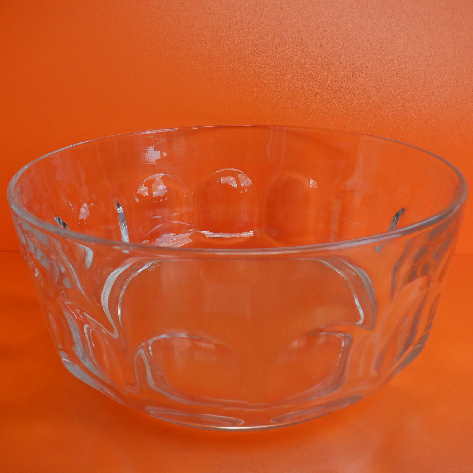 Vintage ARC Glass Trifle Dish Bowl Thumbprint Design Arcoroc French