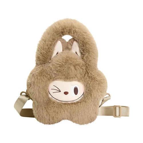 POPMART LABUBU THE MONSTERS Classic Series Plush Flower Bag LABUBU brown Handbag - Foto 3 di 3