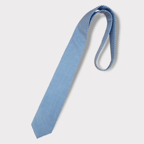 CHARLES TYRWHITT Blue Houndstooth Silk DESIGNER Tie ENGLAND