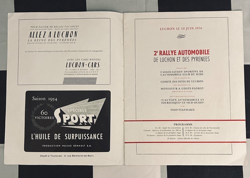 Rallye de Luchon et des Pyrenees Rally 1956 programa original grande raro - Imagen 2 de 7
