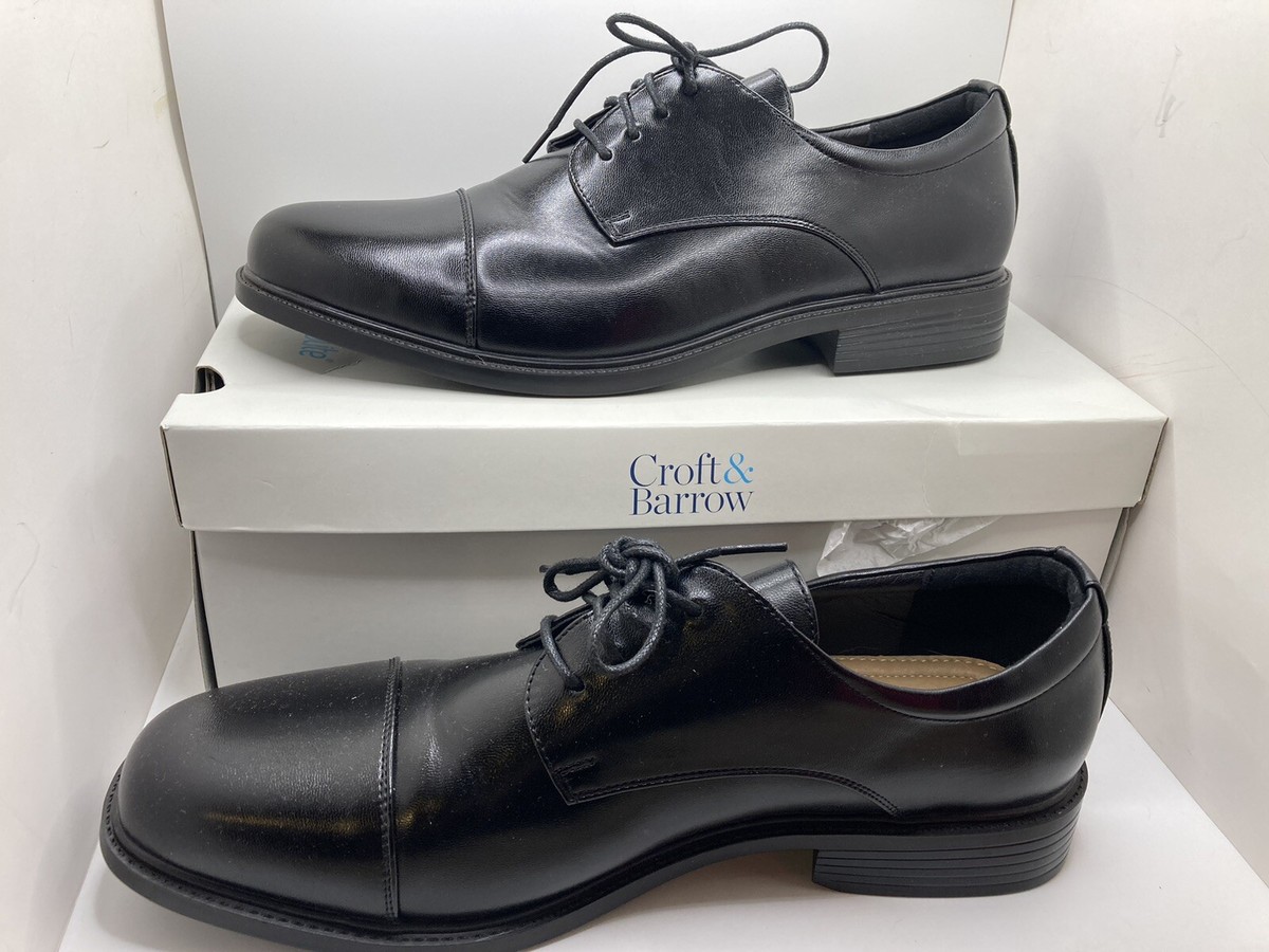 Croft And Barrow Ortholite KOHL'S CBaffleck BLACK Dress Shoes Mens