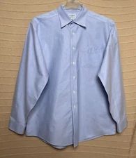 LL Bean Shirt Mens Blue Chest Pocket Career Professional Elegant MSS Monogram