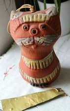 B. Welsh Pacific Stoneware CA mid century Art Pottery 1960s Cat Wind Chime/Bell