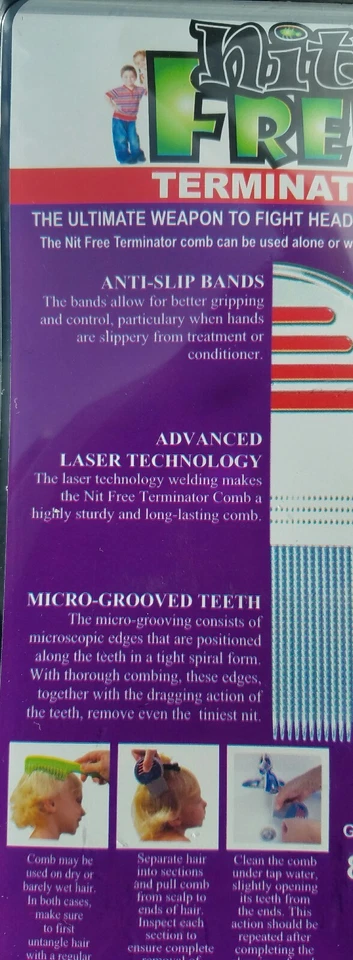 *DISEÑO ORIGINAL* Peine Terminator sin liendres Deshacerse de los piojos uni sexo resultados instantáneos Foto 4 de 4