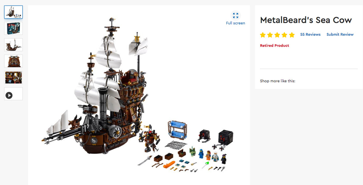 2014 LEGO 70810 LEGO MOVIE METALBEARD'S SEA COW 2,741 PCS RETIRED