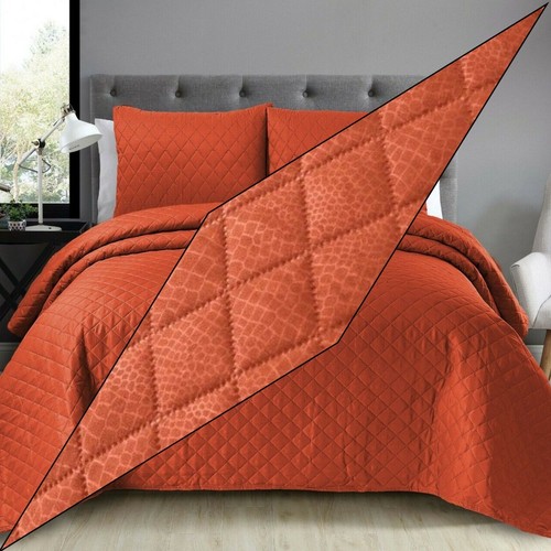 Quilt Comforter 3 Piece Quilted Bedspread with Pillow Shams Set Double King Size - Picture 9 of 21