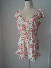  Pins And Needles Floral Lined Bottom Romper Sz M