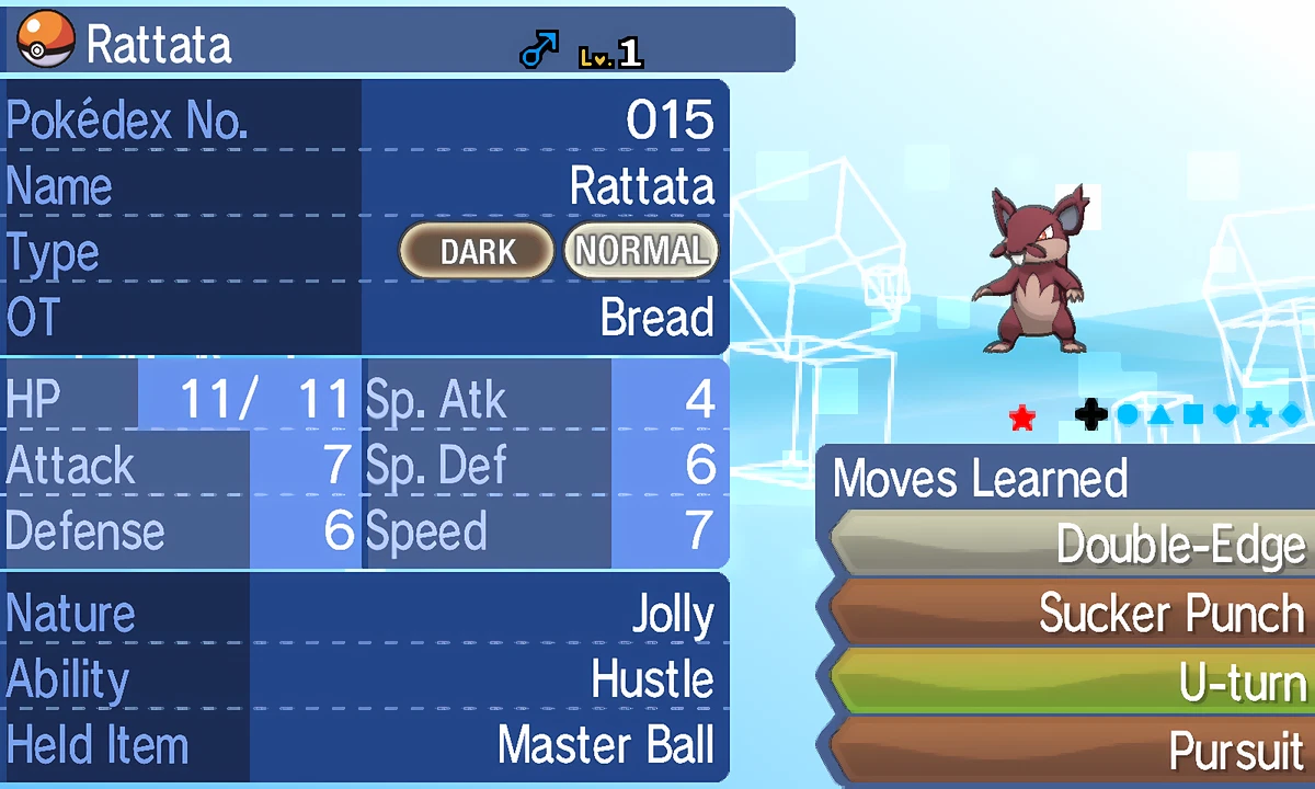 Pokemon Let's Go Shiny Alolan Raticate 6IV-AV Trained