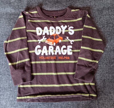 shirt 2T Jumping Beans Boys Brown long sleeves Daddys Garage infant Baby