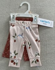 NWT Carter  s Baby PREEMIE Two Piece Pants Set Hummingbirds/Polka Dots Up to 6 lb