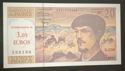 20 Francs Debussy 1997 Etat NEUF Surcharge 3,05 € - Photo 1/4