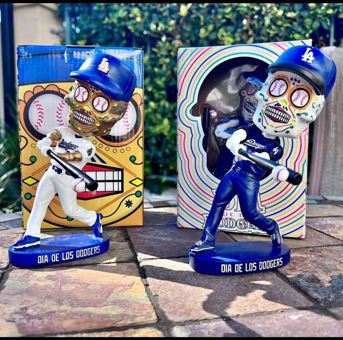 LA DODGERS DIA DE LOS MUERTOS SUGAR SKULL BOBBLEHEAD SET 9 LA DODGERS DIA DE LOS MUERTOS SUGAR SKULL BOBBLEHEAD SET 9