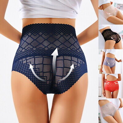 Women High Waist Lace Seamless Underwear Panties Knickers Lingeries Briefs  