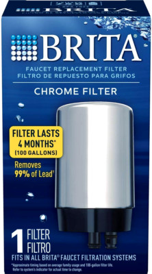 BRITA Faucet Replacement Filter 1 Chrome Filter Lasts 4 Months (BRAND NEW)