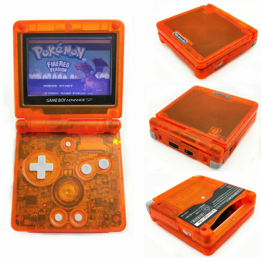 Nintendo Game Boy Advance GBA SP Transparent Clear Orange System AGS 001 Nintendo Game Boy Advance GBA SP Transparent Clear Orange System AGS 001