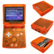 Nintendo Game Boy Advance GBA SP Transparent Clear Orange System AGS 001