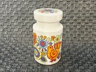VINTAGE RETRO CERAMIC SPICE SHAKER MOD FLORAL BIRD DESIGN FLOWER POWER KITCHEN