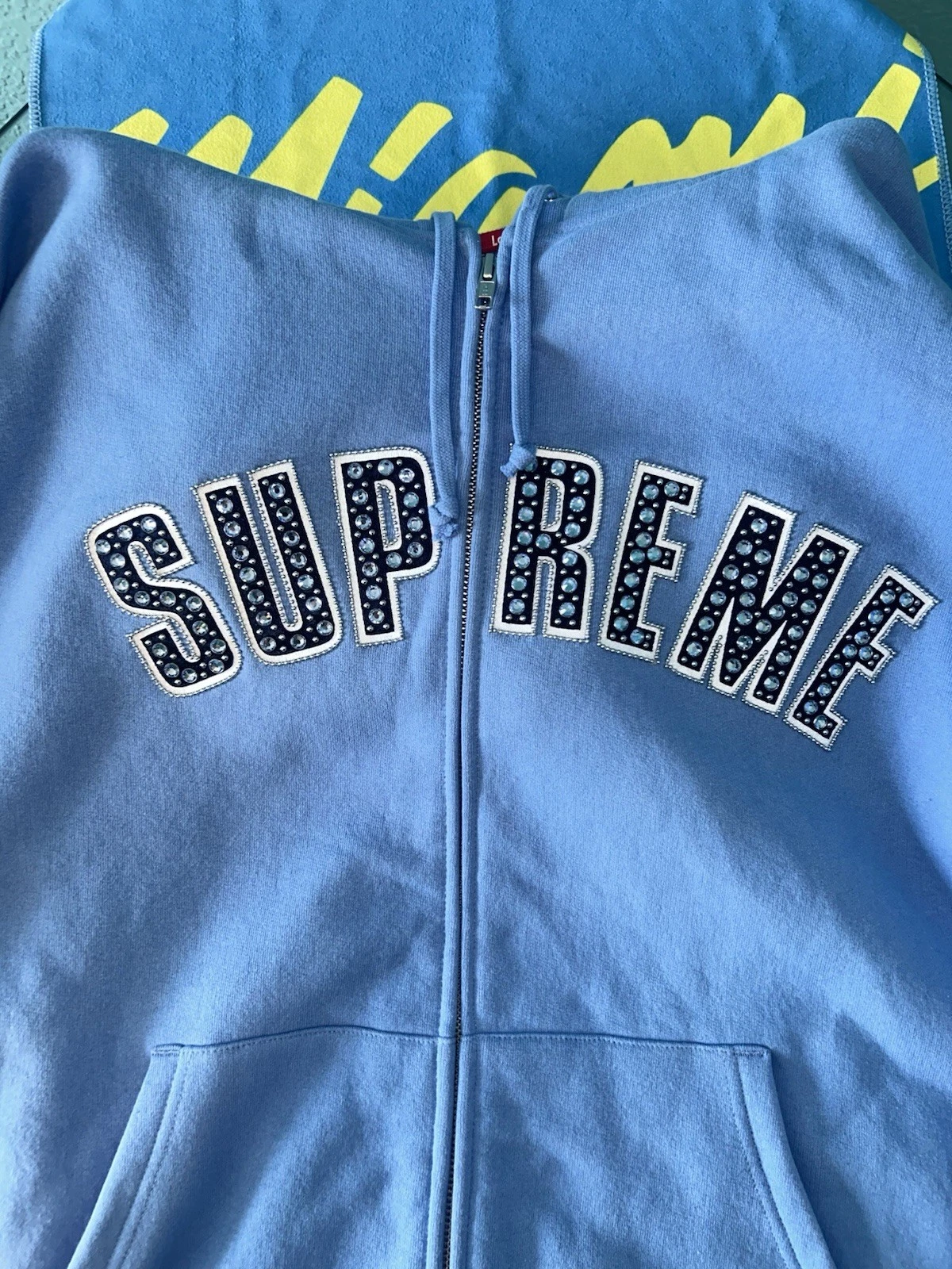 Sweat à capuche zippé bleu BB Simon x Supreme taille L