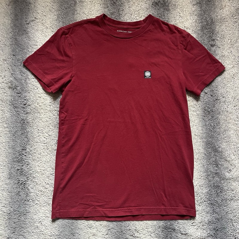 American Eagle Outfitters T-Shirt Men’s Small Red Black Regular Fit AE USA Tee