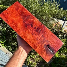 Amboyna Burl Wood Pen Blanks Knife Scales Turning Blank 13 1/4” x 4 7/8" x 2 1/4