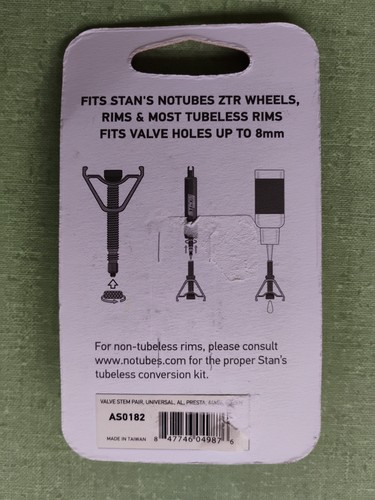 Stan's Alloy Presta Tubeless Valve Stems 44mm Universal Pair Green Aluminum - Picture 2 of 2