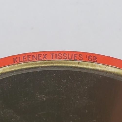 Vintage 1968 Kleenex Tissues 1928 History Advertising Litho Pinback ...