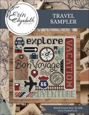 Erin Elizabeth Designs Counted Cross Stitch Pattern ~ Travel Sampler