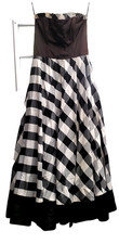 Vintage Jessica McClintock Gunne Sax Dress Size 9 Black  White Checker